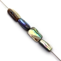 Rectangle natural abalone shell loose beads with rainbow iridescence for DIY jewelry making - Irregular / 8x18mm