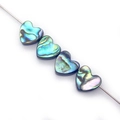 Iridescent abalone shell heart-shaped beads for DIY jewelry making and necklace crafts - Heart Shape Horizontal Hole / 10mm