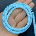 Detail von 5-8mm gefärbten hellblauen Heishi-Scheibenperlen für DIY-Schmuck und Bastelarbeiten - 5-8 mm / Hellblau (Nr. 13)