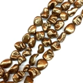 Dettaglio di perline barocche irregolari in bronzo metallizzato per creazioni fai-da-te - N. 2 (Bronzo Oro Champagne)
