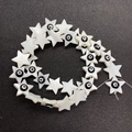 Star-shaped natural freshwater shell beads with evil eye motif for DIY jewelry making - Black