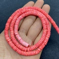 Strang mit 5-8mm pinkfarbenen Muschelperlen in Scheibenform für DIY-Schmuck - 5-8 mm / Korallenrosa (Nr.10)
