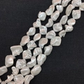 Irregular baroque natural shell beads in warm white for DIY jewelry making - No.10 (Pearlescent White)