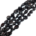 Macro shot of irregular polished black shell beads with high gloss finish for DIY jewelry - No.5 (Bright Black)