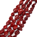 Perle di conchiglia rosse irregolari per la creazione di gioielli fai da te e collane - N. 1 (Rosso Brillante)