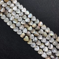Perles de nacre naturelle en forme de cœur avec éclat irisé pour la création de bijoux - 12mm / Cœur