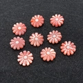 Pink daisy shell beads 10-12mm floral loose charms for DIY jewelry bracelet making - Light Red