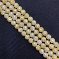 Macro shot of faceted natural shell beads with iridescent golden luster for DIY jewelry - Standard Type / 8mm (50 Pieces/Strand) / Yellow