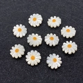 Natural white shell daisy beads 10-12mm for DIY jewelry making handmade accessories - 10mm / White