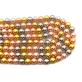 Polished 8-10mm colorful imitation pearl beads for DIY jewelry making and necklaces - 10mm / Size 7