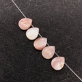 Five teardrop-shaped natural mother-of-pearl shell beads for DIY jewelry making - Teardrop Style (1022-B210703002) / Pink Shell