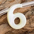 Natural white shell bead in number 6 shape for DIY necklace jewelry making accessories - Number 6 / 6x10mm, 1g