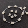 Natural white sea shell tulip flower beads 12mm for DIY jewelry making - 6x6mm / Lily of the Valley