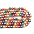Mix of colorful round imitation pearl beads in pink yellow and green for DIY jewelry - 6mm / Number 2