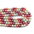 Perle tonde finte multicolore 8-12mm bianco, verde, viola e arancione per gioielli fai da te - Misura 6