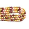 Fili di perle rotonde 6mm-12mm in champagne, rosa, bianco e bronzo per collane - Taglia 15