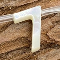 Natural white mother of pearl shell bead in number seven shape for DIY jewelry making - Number 7 / 6x10mm, 1g