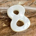 Natural white shell bead in number 8 shape for DIY necklace jewelry making on wood - Number 8 / 6x10mm, 1g