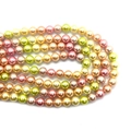 Perle finte colorate 6-12mm in oro rosa e verde per la creazione di gioielli DIY - Taglia 16