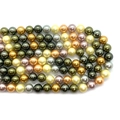 Mix di perle finte metallizzate in oro, verde e viola per creazione di gioielli - Misura 8