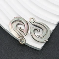 Black sea shell carved fish hook pendants with rainbow luster for DIY jewelry - Anchor/Hook Shape