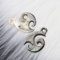 Polynesian style fish hook pendants carved from natural iridescent black shell - Boomerang/Fish Hook