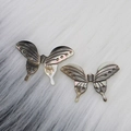 Set of butterfly-shaped natural shell pendants in black and white mother-of-pearl finish - Butterfly
