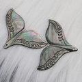 Natural black shell whale tail pendants with iridescent texture for DIY jewelry making - Fishtail Shape