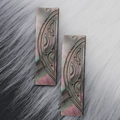 Carved black shell rectangular pendants with ethnic patterns for DIY jewelry necklaces - Rectangle