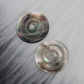 Natural black shell pendant with spiral hollow design and iridescent luster for DIY necklace - Spiral Circular Shape