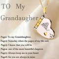 Creative piano-shaped envelope necklace in two-tone gold and silver finish with multi-page pendant - Heart Two-tone Granddaughter Style