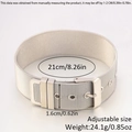 Detailed size chart showing width and length of adjustable stainless steel mesh bracelet - Strap Style 2 (21*1.6cm)