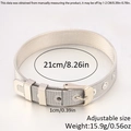 Detail showing adjustable stainless steel mesh bracelet with 21cm length and 1cm width - Strap Style 3 (21*1cm)