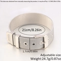 Vista dettagliata del bracciale regolabile in maglia d'acciaio inossidabile con fibbia - Stile Cinturino 5 (21*1.7cm)