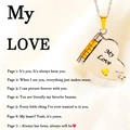 Two-tone silver and gold heart book necklace with My Love engraving and flip pages - My Love Heart Mixed Gold Style