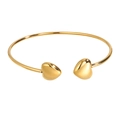 Bracelet jonc ouvert cœur doré en acier inoxydable poli pour un look minimaliste - Style Cœur Minimaliste (5928307814327)