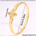 Vergoldetes Kleeblatt-Armband aus Titanstahl mit funkelnden Diamanten und offenem Design - Gold