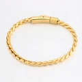 Elegant gold titanium keel chain bracelet with polished twisted texture for men and women - Gold (Snake Chain Press Style)