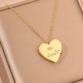 Gouden hart medaillon ketting met My Love gravure en fijne vergulde schakelelementen - My Love Gegraveerd / Goud