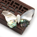 Schmetterlingsbrosche aus natürlicher Perlmuttschale und Abalone-Muschel Inlay Dekor - Schmetterlingsform Perlmutt Und Abalone