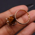 Gold bee ring featuring faceted tiger eye stone and intricate metal insect details - Tiger's Eye
