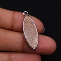 Handcrafted marquise-shaped jasper stone pendant with a silver-plated rim and bail - Jasper