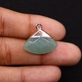 Groene natuursteen waaiervormige hanger met roségouden oog voor sieraden maken - 18x19mm 3g/st / Groene Aventurijn
