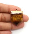 Pendentif épée en pierre oeil de tigre avec placage or rose pour bijoux DIY - Forme d'Épée (Modèle: 20x30mm) / Œil de tigre
