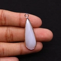 Pendentif en opale en forme de goutte avec bordure plaquée or rose pour colliers - 12x36mm / Jade Blanc
