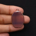Ciondolo irregolare in agata rosa traslucida con bordo placcato in oro rosa per gioielli - 20x29mm 4g/pz / N. 4 (Ciondolo Rosa Viola)