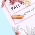 Εξαγωνικό πορτοκαλί πέτρινο μενταγιόν με υφή αχάτη σε γαλάζιο φόντο - 8x9x30mm, 4g / Πορτοκαλί Πέτρα (Αρ. 3)