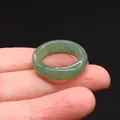 Durchscheinender grüner Naturachat-Steinring für Damen mit elegantem Jade-Finish - 17# / Grüner Aventurin