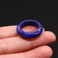 Polished natural deep blue lapis lazuli stone ring with distinctive golden flecks - Enhanced Lapis Lazuli