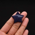 Blue Goldstone star shaped stone charm with sparkling galaxy effect for DIY crafts - 30mm (Thickness 8mm) / Blue Sandstone